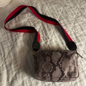 Excellent used condition Clare V midi sac in python embossed leather.